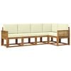 vidaXL Set vanjskih sofa 5 kom. Prirodna i krem Poliester