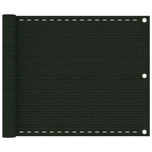 vidaXL Balkonski zastor tamnozeleni 75 x 300 cm HDPE