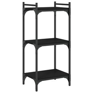 vidaXL Regal za knjige s 3 razine crni 40x30x86 cm konstruirano drvo