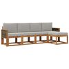 vidaXL Set vanjskih sofa 5 pcs Prirodna i svjetlosiva Poliester