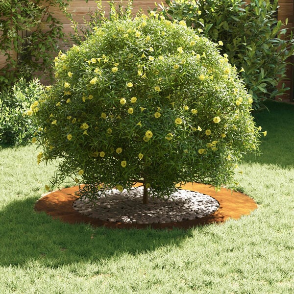 vidaXL pogodno za ravni drveni prsten Smeđa Ø60 / 90 cm Otporni čelik