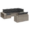 vidaXL 10-dijelni set vrtnih sofa od poliratana s jastucima sivi