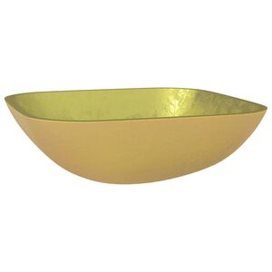 vidaXL Umivaonik stakleni 42x42x14 cm zlatni
