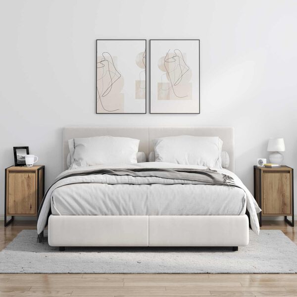 vidaXL Noćni ormarić Umjetnička hrastovina 39,5 x 30 x 50 cm