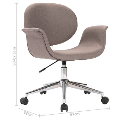 vidaXL Okretna uredska stolica od tkanine smeđe-siva