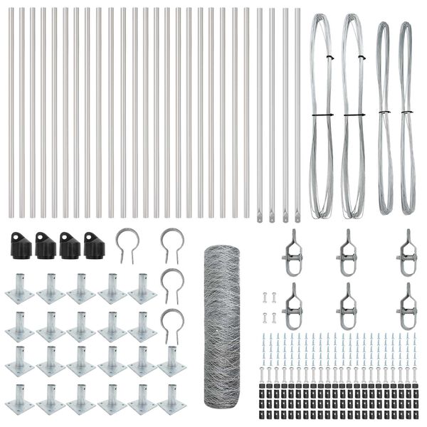 vidaXL Stup za ogradu Srebrno 50 x 0,8 m (mreža 36 mm) Čelik