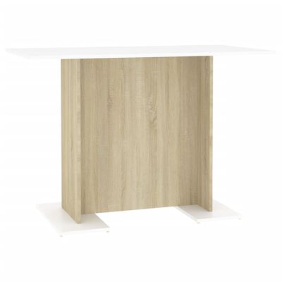 vidaXL Blagovaonski stol bijeli i boja hrasta 110 x 60 x 75 cm iverica