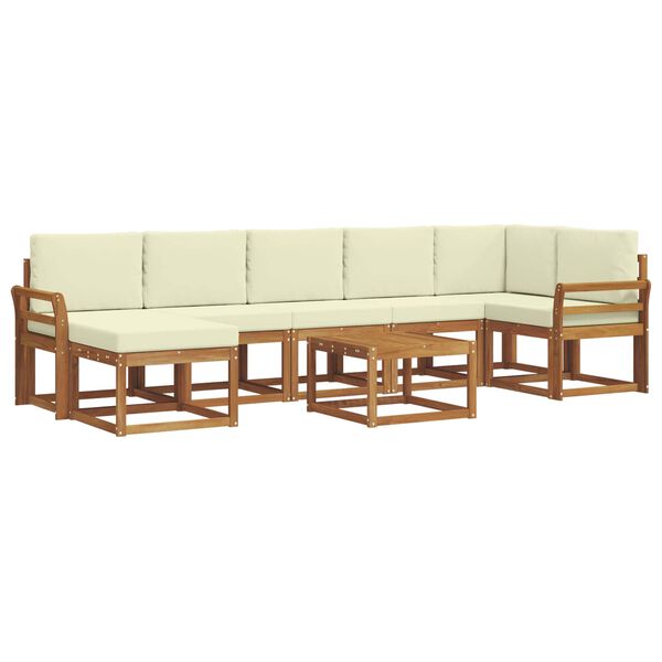 vidaXL Set vanjskih sofa s jastukom 8 pcs Prirodna i krem