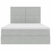 vidaXL Krevet s prostorom za pohranu s LED-om s madracem Svijetlo siva