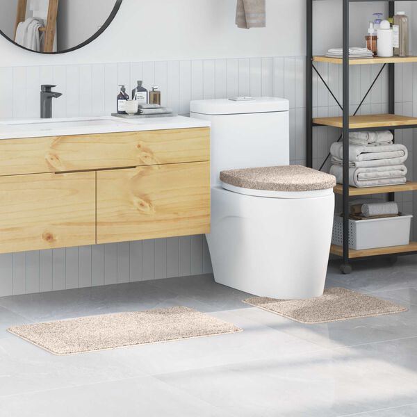 vidaXL Set prostirki za kupatilo s protukliznom podlogom 3 pcs Krema