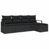vidaXL Set sofe 5 kom. Crna poliratan