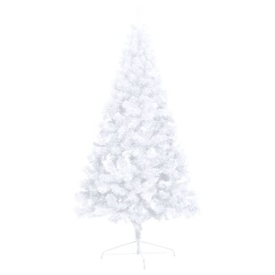 vidaXL Umjetna osvijetljena polovica božićnog drvca bijela 180 cm