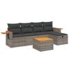 vidaXL 6-dijelni set vrtnih sofa od poliratana s jastucima sivi