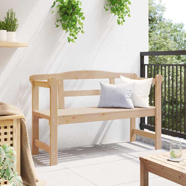 vidaXL Vanjska klupa Prirodna 119 x 44 x 76 cm Masivno drvo bora