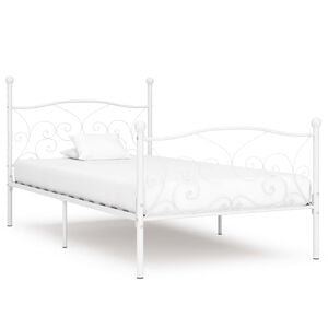 vidaXL Okvir za krevet s podnicama bijeli metalni 100 x 200 cm