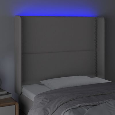 vidaXL LED uzglavlje sivo 103x16x118/128 cm od umjetne kože