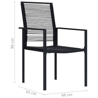 vidaXL Vrtne stolice 4 kom od PVC ratana crne