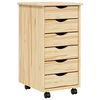 vidaXL Pokretni ormar s ladicama MOSS 34 x 39 x 65,5 cm Prozirni lak