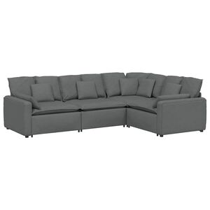 vidaXL Modularna sofa s jastucima, tkanina, tamno siva