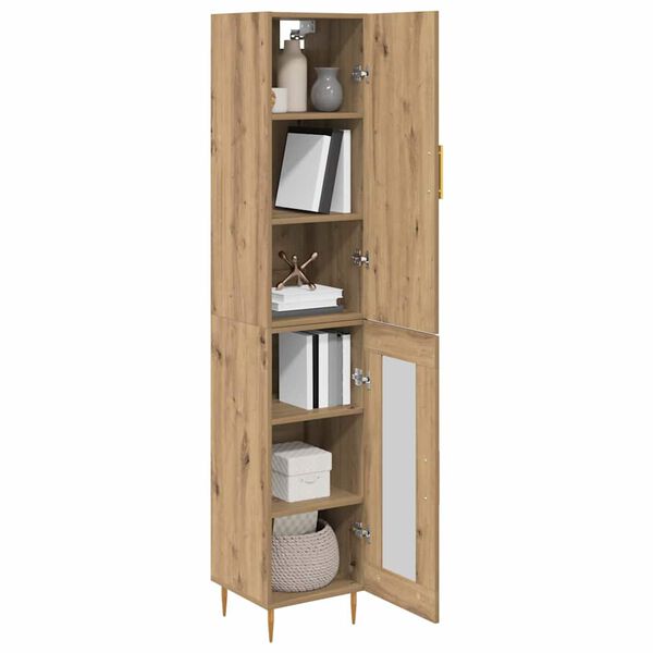 vidaXL Highboard Umjetnički hrast 34,5 x 34 x 180 cm Konstruirano drvo