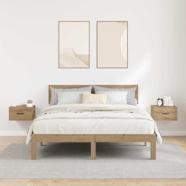 vidaXL Noćni ormar s ladicama 2 pcs hrast artisan 35 x 35 x 20 cm