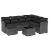 vidaXL 8-dijelni set vrtnih sofa od poliratana s jastucima crni