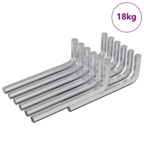 vidaXL Hex ključ 1800 pcs Srebrno 32 x 86 mm Čelik