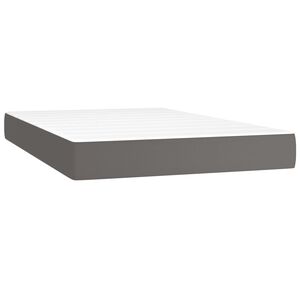 vidaXL Madrac s džepičastim oprugama srednje tvrdoće sivi 120x200x20cm umjetna koža