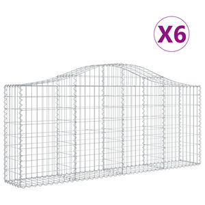 vidaXL Lučne gabionske ko&scaron;are 6 kom 200x30x80/100 cm pocinčano željezo