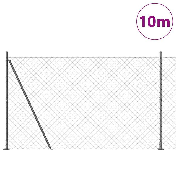 vidaXL Stup za ogradu Siva 10 x 1,5 m (60 x 60 mm mreža) Čelik i PVC