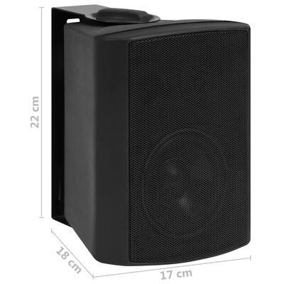 vidaXL Zidni stereo zvučnici 2 kom crni unutarnji/vanjski 80 W