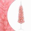 vidaXL Umjetno vitko božićno drvce s kuglicama 150 cm 150 LED lampica