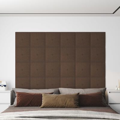 vidaXL Zidne ploče od tkanine 12 kom smeđe 30 x 30 cm 1,08 m²