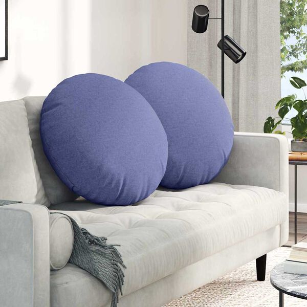 vidaXL Jastučići za sjedenje 2 pcs Traper plava Ø80 x 29 cm tkanina