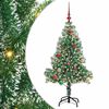 vidaXL Umjetno Božićno Drvo s Snježnim Flokom i LED Svjetlom 150 cm