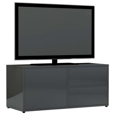vidaXL TV ormarić visoki sjaj sivi 80 x 34 x 36 cm od iverice