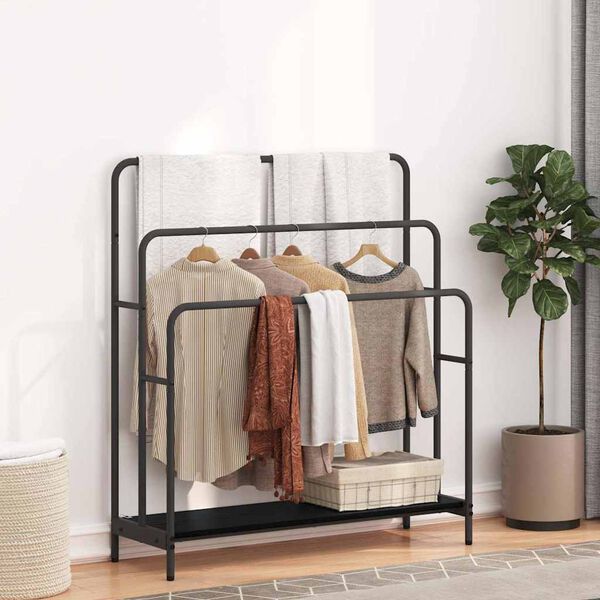 vidaXL Stalak za odjeću s policom Crni hrast 90 x 30 x 100,5 cm