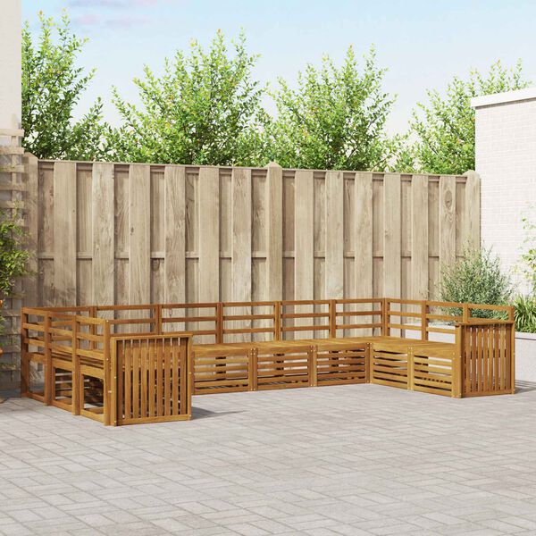 vidaXL Setovi sofa 10 pcs Prirodna Čvrsto drvo akacije