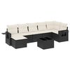 vidaXL 8-dijelni set vrtnih sofa od poliratana s jastucima crni