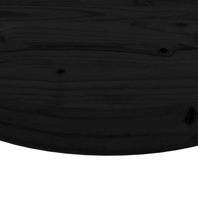 vidaXL Ploča za stol okrugla crna Ø 90 x 3 cm od masivne borovine