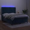 vidaXL Krevet box spring s madracem LED tamnoplavi 140x190 cm bar&scaron;un