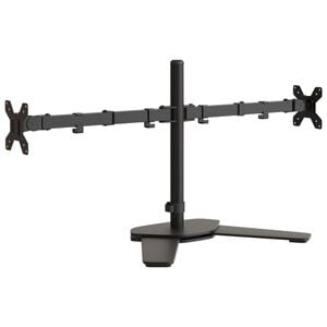 vidaXL Dvostruki nosač za monitor crni čelični VESA 75/100 mm