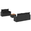 vidaXL 6-dijelni set vrtnih sofa s jastucima crni od poliratana