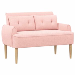 vidaXL Ljubavni kauč s gumbima Ružičasta 117 x 67 x 77 cm Boucl&eacute;