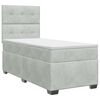 vidaXL Boxspring krevet s madracem Svjetlosiva 90 x 200 cm Bar&scaron;un