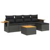 vidaXL 6-dijelni set vrtnih sofa s jastucima crni od poliratana