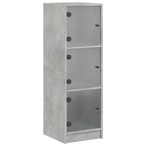 vidaXL Visoka komoda sa staklenim vratima boja betona 35 x 37 x 109 cm