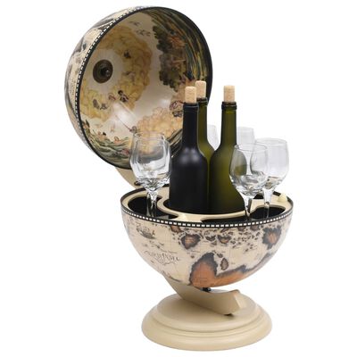 vidaXL Stolni stalak za vino u obliku globusa drvo eukaliptusa bijeli