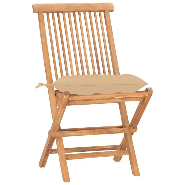 vidaXL 3-dijelni sklopivi vrtni blagovaonski set od masivne tikovine