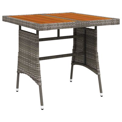 vidaXL Vrtni stol sivi 70x70x72 cm poliratan i masivno bagremovo drvo